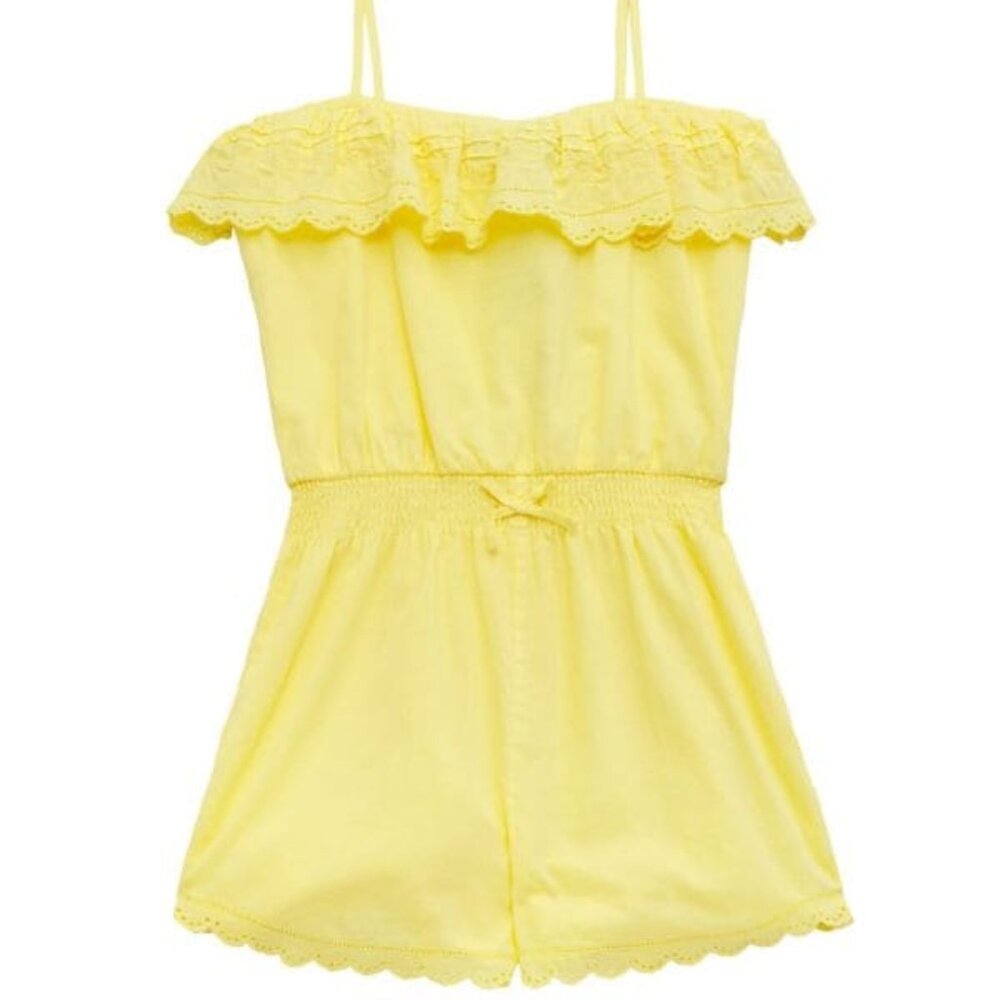 Polo Ralph Lauren Girl's Cotton Batiste Romper with eyelet embroidery NWT